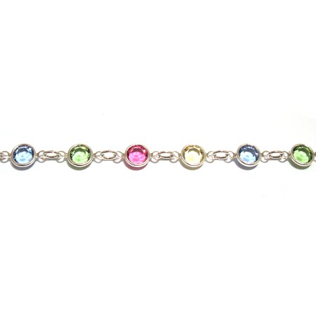 Multi-crystal Link - Silver Layered Chain - Click Image to Close
